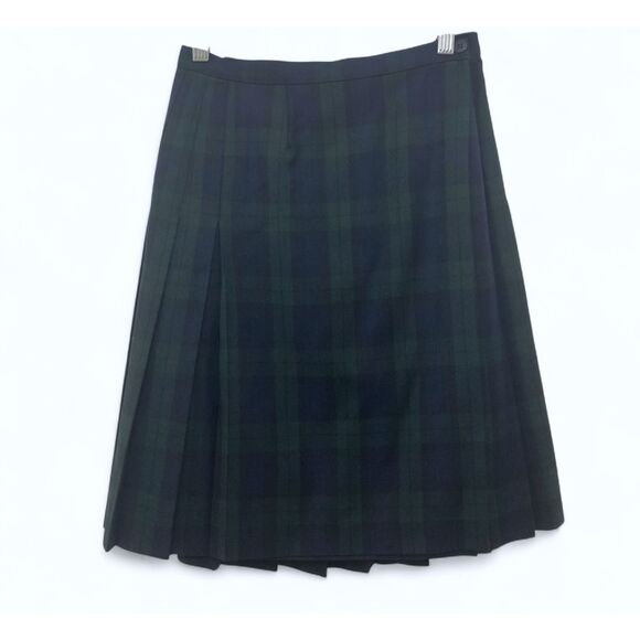 Vintage Laura Ashley Wool Plaid Skirt Suit Women’s 4 Navy Green Heritage Luxury - Picture 10 of 16